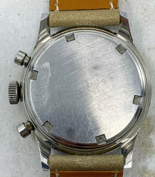 Vintage Gallet MultiChron Pilot Chronograph Wristwatch Valjoux 72 38mm Steel NR 9