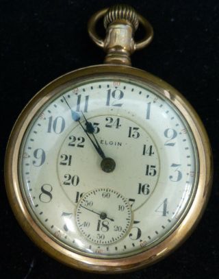 Antique Elgin 21 Jewels Gold Filled Pocket Watch