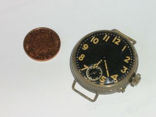 Antique Ww1 Large Trench Wrist Watch.  Will Tick.
