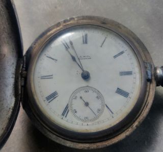 Antique Watham Pocket Watch Key Wind \p S Bartlett & Wm.  Ellery Coin Silver