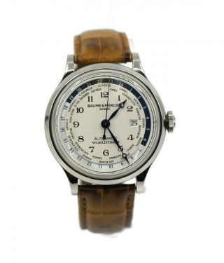 Baume & Mercier Capeland Worldtime Stainless Steel Watch Moa10106