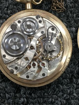 Burlington Watch Company Pocket Watch,  21 Jewel RUNS 6