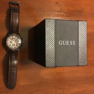 Guess Brown Leather Bronze,  Rose Gold Tone Chronograph Tachymeter Watch U16002g1
