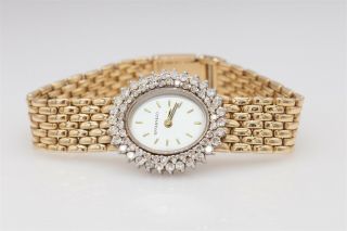 Estate $10,  000 2ct Diamond Tiffany & Co 14k Yellow Gold Midsize Ladies Watch 39g