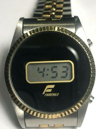 Vintage Fairchild Men’s Two - Tone Swiss Case Mlb Digital Watch Battery