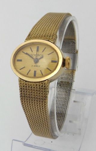 Sekonda - Vintage Ladies Watch - Automatic - 17 Jewels - Gold Plated