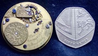 Freesprung R.  H.  Halford & Sons Small Hunter Pocket Watch Movement 32.  72mm