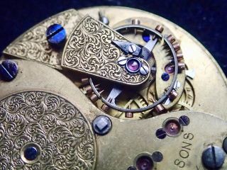 FREESPRUNG R.  H.  HALFORD & Sons SMALL HUNTER Pocket Watch Movement 32.  72mm 7