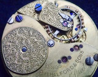FREESPRUNG R.  H.  HALFORD & Sons SMALL HUNTER Pocket Watch Movement 32.  72mm 8