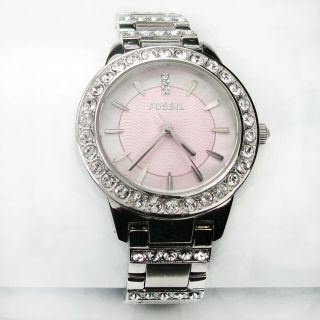 Fossil Women’s Stainless Steel Watch With Crystals – Small Wrist – M.  O.  P.  Dial