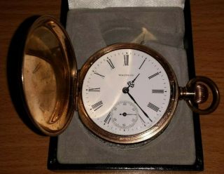 1903 Pocket Watch Gold Filled Dennison Full Hunter Case with Waltham Movement 4