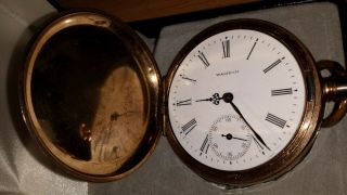 1903 Pocket Watch Gold Filled Dennison Full Hunter Case with Waltham Movement 5
