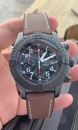Breitling Avenger Limited Edition Black Steel Chronograph Watch M13370