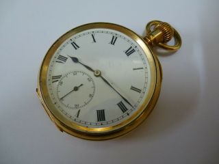 Vintage A L Dennison Moon Pocket Watch - 17 Jewels - 10ct Gold Plated