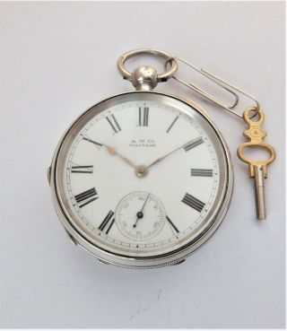 1889 Silver Cased Waltham English Lever Pocket Watch In Order