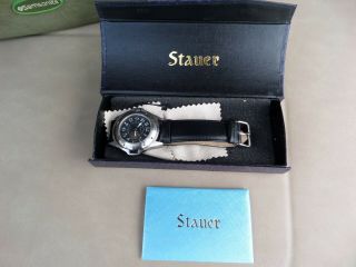 Stauer Wristwatch Mens Wind Up 2 - Dials & 2 - Watches W/box Runs