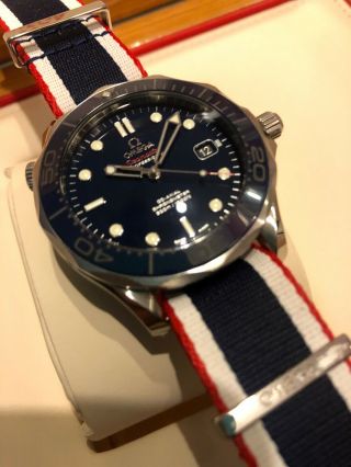 Omega Seamaster Professional Bracelet Blue Ceramic Box And Papers With