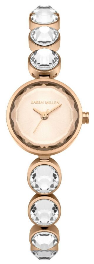 Karen Millen Crystal Gold Bracelet Watch Km149rgm