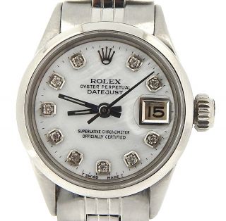 Rolex Datejust Lady Stainless Steel Watch Jubilee White Mop Mother Pearl Diamond