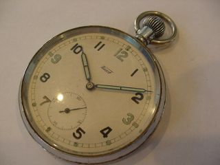 Tissot Watch Co.  Military English G.  S.  T.  P.  Broad Arrow Wwii Pocket Watch