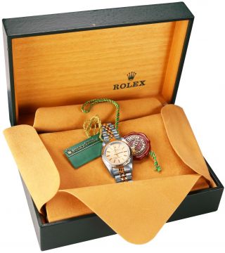 Ladies Rolex Oyster Perpetual 24mm Silver Patina 67193 Two - Tone Jubilee Watch 10