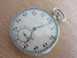 Antique 1921 Elgin 14k White Gold Filled 17j Pocket Watch Runs Grade 452