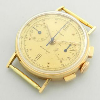 Universal Geneve Compur By Turler 12219 Chronograph 18kt Rose Gold Vintage Watch