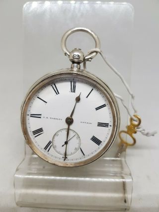 Antique Solid Silver Gents J.  B.  Yabsley London Pocket Watch 1895 Ref746