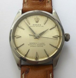 Rolex Oyster Perpetual 1002 Rare Vintage Double Signed Serpico From 1965