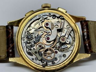 Heuer Vintage 18k GOLD BIG EYE Pre Carrera Chronograph,  Perfectly 5