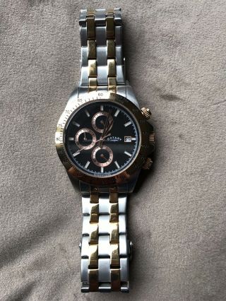 Mens Rotary Chronograph Watch Two Tone Bracelet
