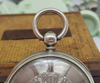 LARGE ANTIQUE SOLID SILVER FUSEE POCKET WATCH SPARE ONLY NOT WORK 2