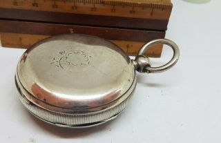 LARGE ANTIQUE SOLID SILVER FUSEE POCKET WATCH SPARE ONLY NOT WORK 3