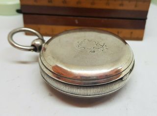 LARGE ANTIQUE SOLID SILVER FUSEE POCKET WATCH SPARE ONLY NOT WORK 4