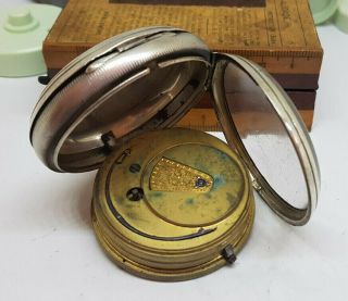 LARGE ANTIQUE SOLID SILVER FUSEE POCKET WATCH SPARE ONLY NOT WORK 6