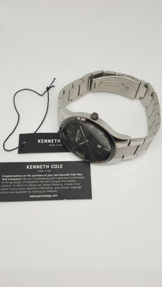 Kenneth Cole York KC50887001 Men ' s 44mm Black Dial Stainless Steel Watch 4