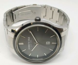 Kenneth Cole York KC50887001 Men ' s 44mm Black Dial Stainless Steel Watch 8