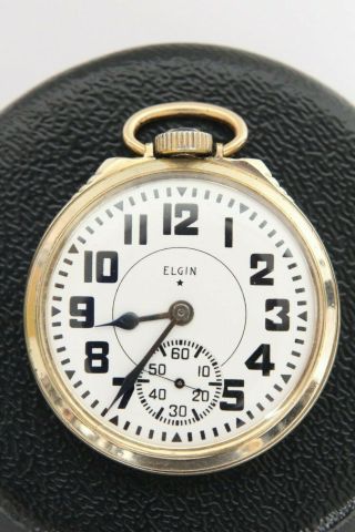 10k Gold Filled 1940 Vintage Elgin B.  W.  Raymond 16s 21j Lever Set Pocket Watch