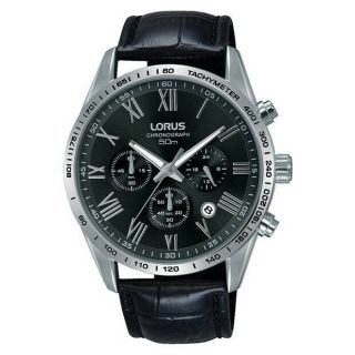 Lorus Gents Chronograph Leather Strap Watch Rt385fx9 -