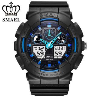 Smael Sport Dual Digital Watch Men Led Display Analog Electronic Wrist Watches