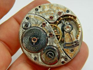 Antique Pocket Watch Movement Elgin Bw Raymond 19 Jewel 18s Grade 240 Model 8
