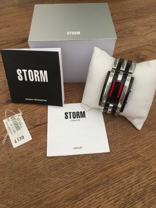 Mens Storm Mk2 Circuit Led Stainless Steel Quartz Designer Wrist Watch