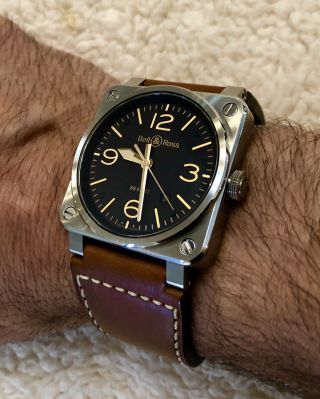 Celebrity Owned Bell & Ross Br03 - 92 - S Golden Heritage Box & Papers
