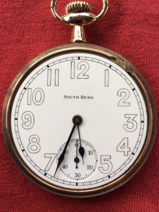 Vintage South Bend Grade 227 21J Railroad Pocket Watch Gold Filled 5