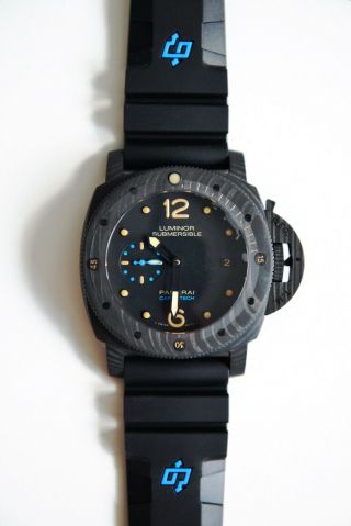 Panerai Luminor Submersible 1950 Carbotech Auto 47mm Mens Strap Watch Pam 616
