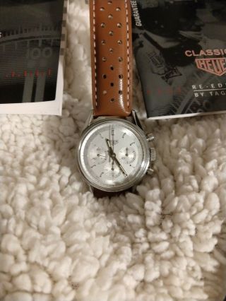 Heuer Re - Edition 1964 Cs3110 Carrera Chronograph,  Stainless Steel,  Silver Face
