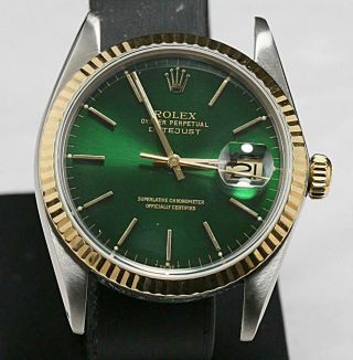 Rolex Datejust Ref 16013 18k/ss Quick Set Cal 3035 Automatic.  Sapphire Crystal