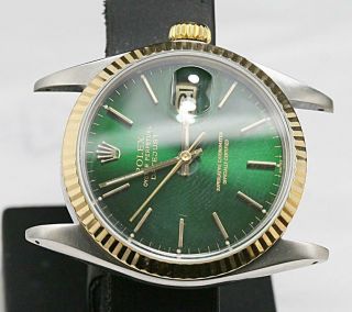 ROLEX Datejust Ref 16013 18K/SS Quick Set Cal 3035 Automatic.  Sapphire Crystal 5
