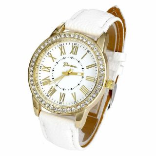 Luxury Fashion Women Watches Stainless Steel Analog Leather Quartz Wrist Watch 5