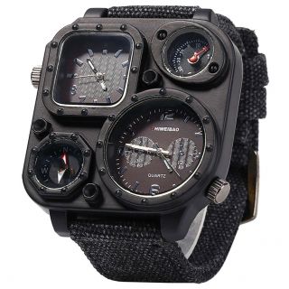 Shiweibao Men Dual Time Zone Quartz Wrist Watch With Compass R2u3